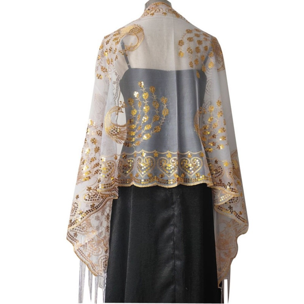 Glitter Tablecloth - Sciarpa da sposa elegante con paillettes,