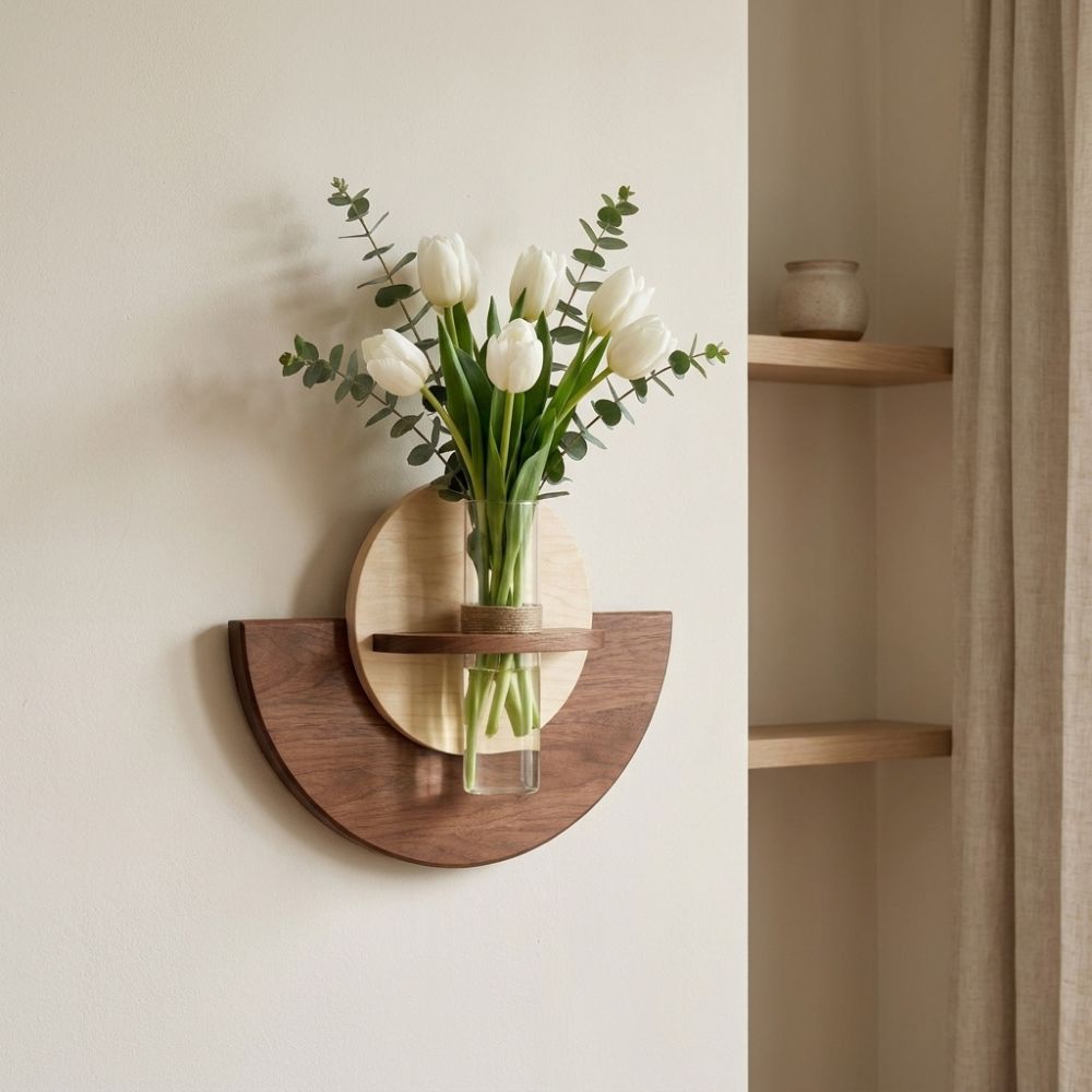 Flower Wall Panel - Mensola Ovale in Legno da Parete